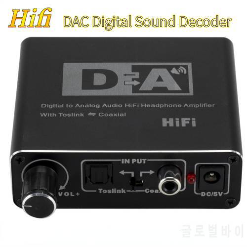 Hifi DAC Amp Digital To Analog Audio Converter Portable RCA 3.5mm Headphone Amplifier Toslink Optical Coaxial Output dac 24bit