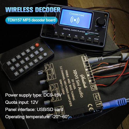 WAV MP3 Bluetooth-compatible Decoder Board Audio Player Module with Remote Control Module Audio Music Player Amplifier