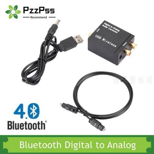 PzzPss Bluetooth Digital to Analog Audio Converter Adapter Amplifier Decoder Optical Fiber Coaxial Signal to Analog DAC Spdif