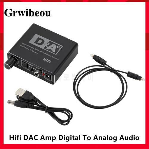 32-192KHz Hifi DAC Amp Digital To Analog Audio Converter RCA 3.5mm Jack Headphone Amplifier Toslink Optical Coaxial Output dac