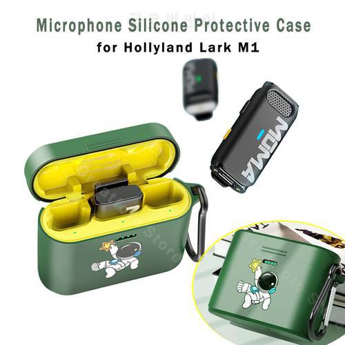 Dustproof Silicone Protective Case with Keychain for Hollyland Lark M1 Wireless Microphone System Microphone Accessory 2 Colors