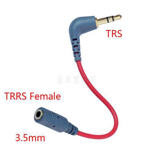 3.5mm TRRS Female to TRS Male Cable 90 Degree Angled Adapter For Microphone VIDEOMIC Micro-type Mics