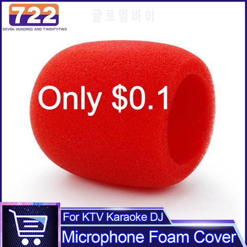 1pc Red Microphone Cover Headset Windscreen Thickened KTV Handheld Dust Proof Soft Sponge Mic Cover Studio Cap Foam Replacement
