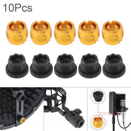 5Pcs 3/8 Female to 5/8 Male Screw Adapter Converter for Microphone Stand Clips Mic Stand Holder Adapter Gold Black Accessories