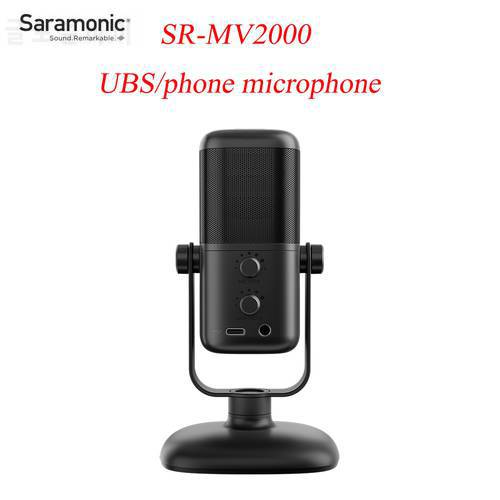 Saramonic SR-MV2000 Mic USB-C Mobile phone universal Desk Microphone Recording Real time play back monitor Type-c