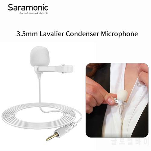 Saramonic SR-M1W Condenser Lavalier Microphone 3.5mm TRS for Streaming Youtube Facebook Video Recording Blogger Vlog Journalism