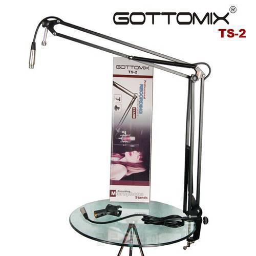 Gottomix TS-2 Microphone Desk Arm Deskmount Scissor Stand With Microphone Cable And Desk Mount Clamp, For Broadcast Studio