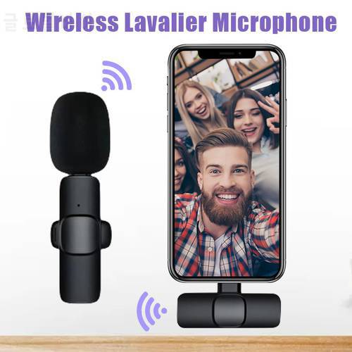New Wireless Lavalier Microphone Portable Audio Video Recording Mini Mic for iPhone Android Live Broadcast Gaming Phone Mic