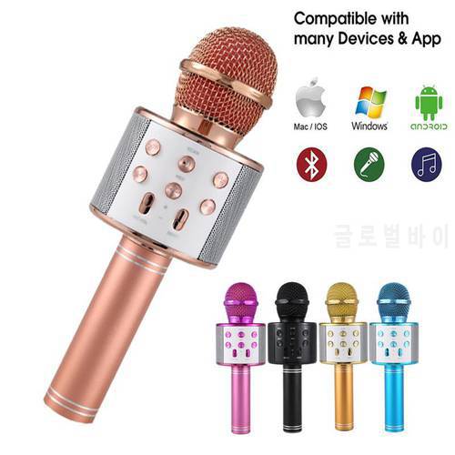 Ws858 Wireless Microphone Handheld Bluetooth-compatible Microphone Speaker 800mah Karaoke Ktv Player for Android Smart Phones