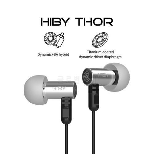 HiBy Thor Dynamic BA hybrid Earphone/Headset HiFi Hi·Res IEM Stainless Steel Shell 3.5mm Plug Detachable Cable