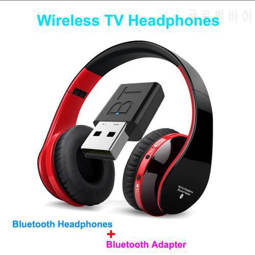 Bluetooth Headphones With Transmitter Receiver Wireless Earphone HiFi Stereo Music Headset TV Headphone For PC Computer Gaming