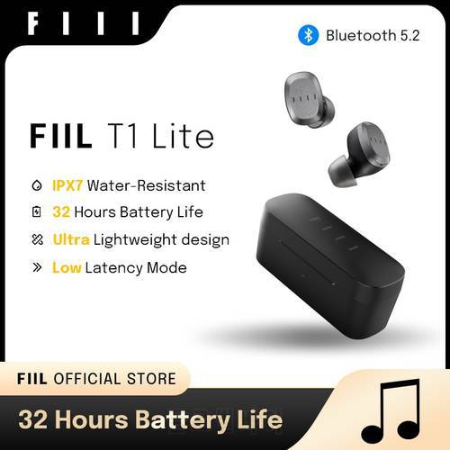 FIIL T1 Lite True Wireless Bluetooth 5.2 Headphones TWS ENC Sports Earphones IPX7 Waterproof Fitness Headset Low Latency Earbuds