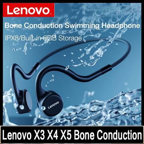 Lenovo X5 X4 X3 Bone Conduction Earphones Wireless Headphones Bluetooth Headset 8GB IPX8 Waterproof For Sports Swimming Earbuds