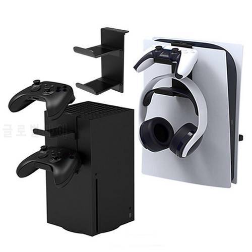 Headphone Wall Mount Holder Bracket Hanger Storage Stand For PS5 Host For Xbox Series X Headset Hook Console Gamepad Accessories