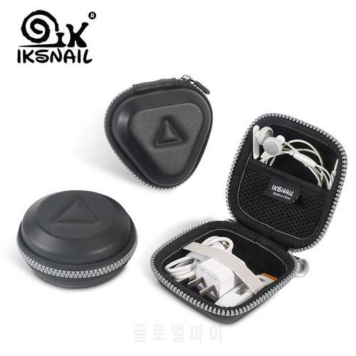 IKSNAIL Original PU Hard Case Bag Earphone Headset Accessories Protable Case Pressure Shock Absorption Storage Package Case Bag
