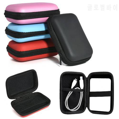 Hard Zippered Rectangle Earphone Bag Shockproof HDD Bag Portable External USB Case Cable Organizer Box Cover Pouch