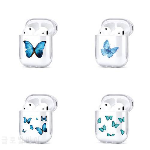 Butterfly Hard Case For Airpods Cases PC Simple Lines Silicone Case For AirPods 2 Earphone Cover For Apple Air Pods Case