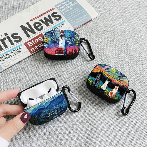 Mountain Oil Painting Fashion Silicone Pattern Case For Apple Air Pods 1 2 Wireless Earphone Soft Accessories For Airpod Pro Bag