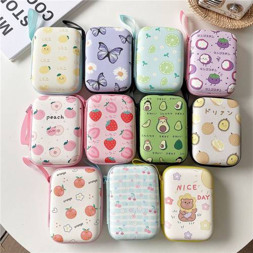 Fashion Cartoon Storage Bag For Airpods 2 3 Pro Headphone 2.5 Inch Hard Drive Protective Case Box Phone Charger Cable Organizer