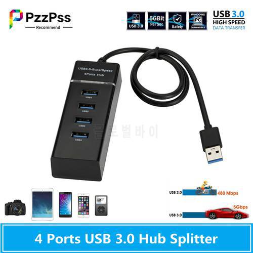 PzzPss USB 3.0 HUB Multi USB Splitter Expander Multiple USB 3.0 HUB On / Off Switches Ac Adapter Cable Splitter USB 3.0 HUB