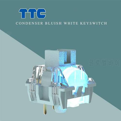 TTC Silent Bluish White Switch 3 Pin Tactile Silent For Mechanical Keyboard Mute 42g Dual Gold Plated Spring Axis Customize DIY