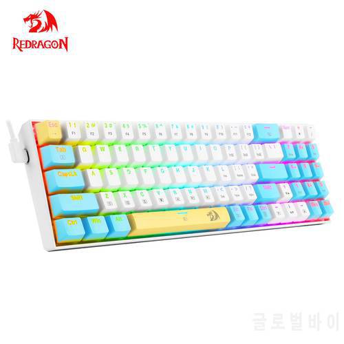 REDRAGON K688 RGB USB Mini Mechanical Gaming Keyboard Blue Red Switch 78 Keys Gamer for Computer PC Laptop detachable cable