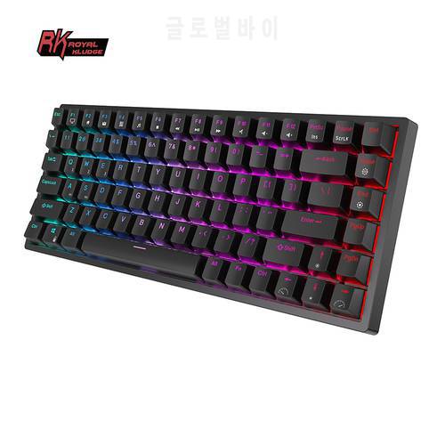 ROYAL KLUDGE RK84 RGB 75% Triple Mode BT5.0/2.4G/USB Hot Swappable Mechanical Keyboard 84 Key Wireless Bluetooth Gaming Keyboard