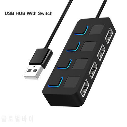 USB Hub 2.0 Multi Hub USB High Speed 4 Ports On Off Switch USB Splitter Adapter Computer Accessories For PC Laptop USB Expand