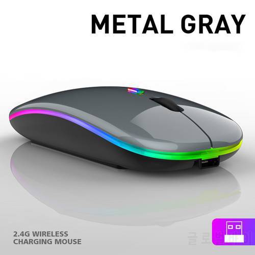 Wireless With USB Rechargeable RGB Mouse For Laptop Computer PC Macbook Gaming Mouse 2.4GHz 1600DPI