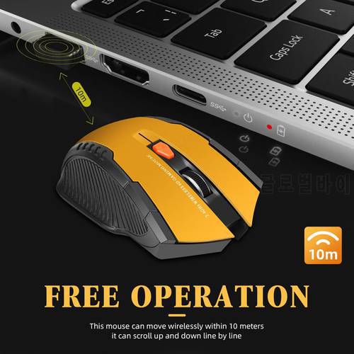 1600DPI 2.4GHz Wireless Optical Mouse Gamer for PC Gaming Laptops New Game Wireless Mice with USB Receiver Shipping Mause