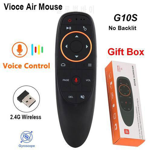 G10S Voice Remote Air Mouse Voice Control Built-InHigh-FidelityVoice Microphone 2.4G WirelessGyroscope Nano Receiver Remote