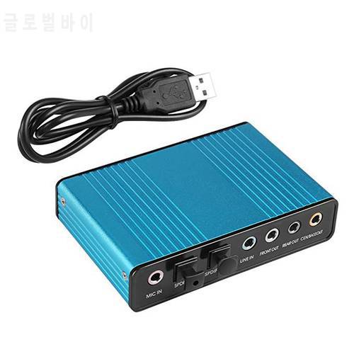 6 Channel External Sound Card 5.1/7.1 Surround Sound USB 2.0 External Optical S/PDIF Audio Sound Card Adapter For PC Laptop