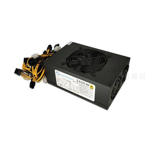 2400W PC Power Supply for Mining Power Supply GPU ATX Miner PSU 2400W ASIC 10x6Pin Efficiency Device For BTC Antminer S7 S9