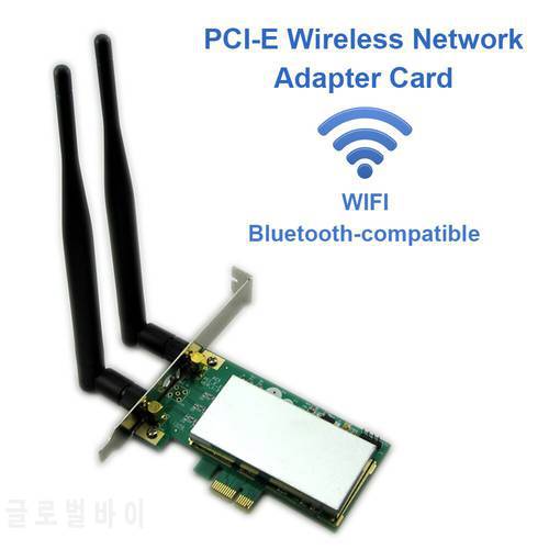 Mini PCI Express to Desktop PCIe Adapter Card Wireless Network Card WiFi Bluetooth-compatible Converter with 2 Antenna
