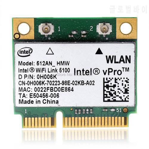 LINK 5100 512AN_HMW Mini PCI-E 802.11N 300Mbps WIFI CARD WLAN DELL CY256 2.4GHz/5.0GHz for INTEL Dell Toshiba Free Shipping
