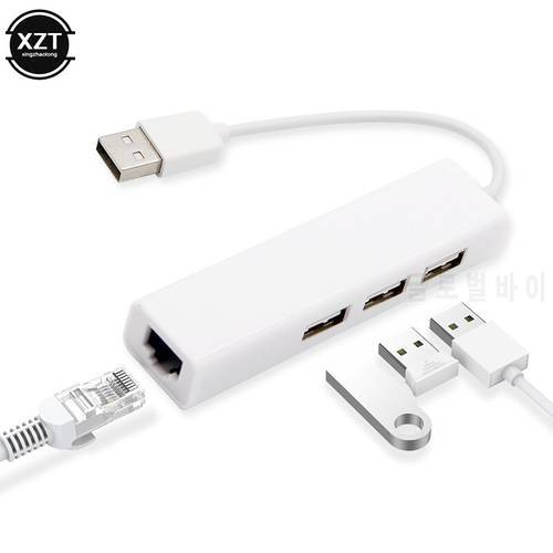 USB Ethernet USB Hub to RJ45 Lan Network Card 10/100 Mbps Ethernet Adapter for Mac iOS Laptop PC Windows RTL8152 USB 2.0 Hub