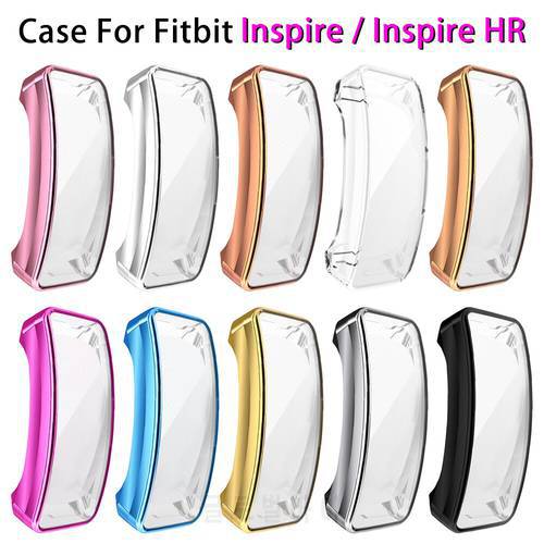 Screen Protector Case for Fitbit Inspire HR Band Ultra Slim Soft TPU Watch Cover for Fitbit Inspire Protective Bumper Shell