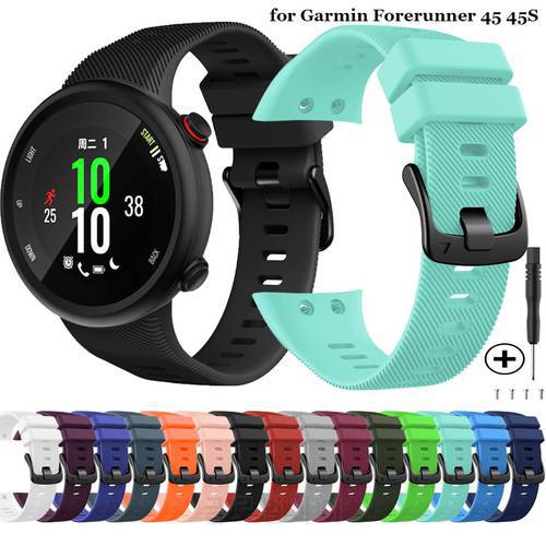 Sports Silicone Case Cover Replacement Watch Band Wrist Strap for Garmin Forerunner 45 45S Smart watch Wearable accessories