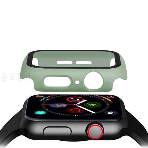 360 Full Cover Glass Case For Apple Watch 41mm 38mm 40mm 42mm 44mm Protective Case For iwatch S7 45MM SE/6/5/4/3/2/1