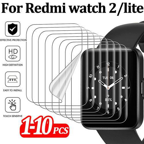 10pcs Hydrogel Film Screen Protector for Redmi Watch 2/Watch 2 Lite Smart Watch Transparent Anti-Scratch Soft Screen Protector