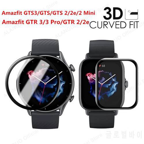 1-3Pcs 3D Protective Film For Amazfit GTR 3 3 Pro GTR 2 2e Curved Edge Screen Protector GTS 3 GTS 2 2e 2 Mini Tempered Glass