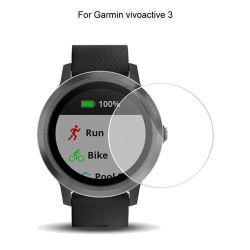 (3+2) For Garmin Vivoactive 3 Smart Watch (3pcs) Tempered Glass Screen Protector & (2pcs) Charger Port Plug Anti-Dust Cover