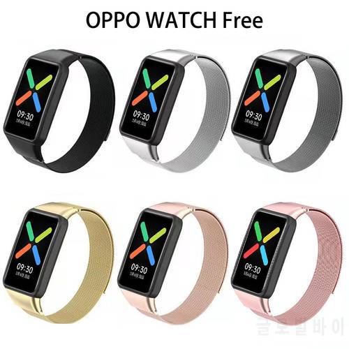 Milan Magnetic strap For OPPO watch Free Stainless strap band for OPPO watch Free smart watch band Accessories Wristband Loop
