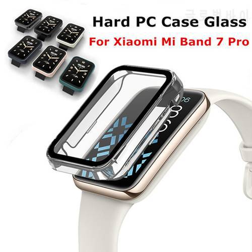 Hard PC Case Screen Protector Glass For Xiaomi Mi Band 7 Pro Smartwatch Protective Bumper Shell for Xiaomi Miband 7 Pro Cover