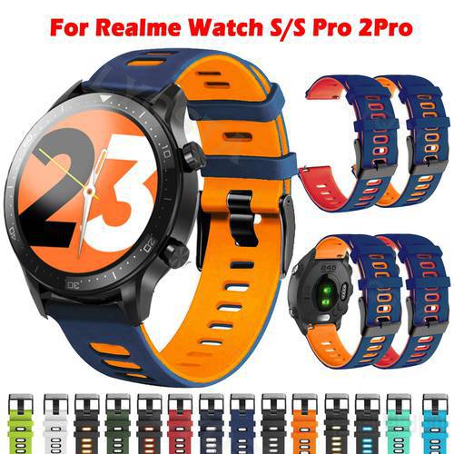 22mm Smartwatch Belt Band For Realme Watch S/S Pro Runner Bracelet Silicone Strap For Realme Watch 2/2Pro Watchband Replacement