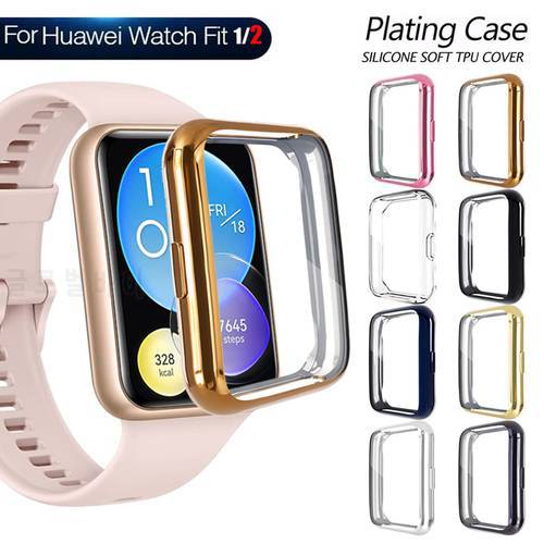 TPU Protector Case For Huawei Watch Fit 2 Case Plated All-Around Bumper Screen Cover Cases For Huawei Watch Fit2/Fit