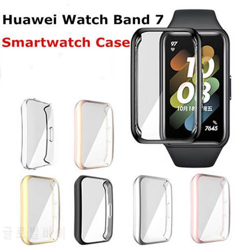 Screen Protector Case For Huawei Watch Band 7 Smartwatch Silicone Bumper Shell Protective Cover For Huawei Band 7 Watch Case