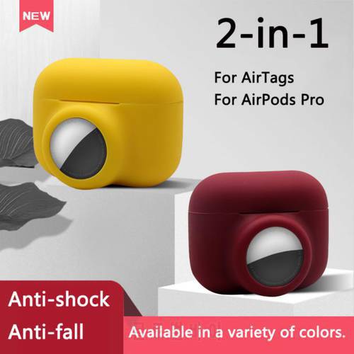 2 In 1 For Apple Airtags AirPods Pro Locator Tracker Airtag Case Silicone Anti-lost Cover Protective Case Airtags Holder Air Tag