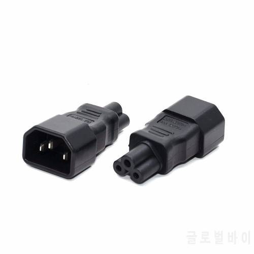 Black Copper 10A 250V Standart IEC320 C14 male to C5 female UPS PDU APC laptop power adaptor plug convert socket