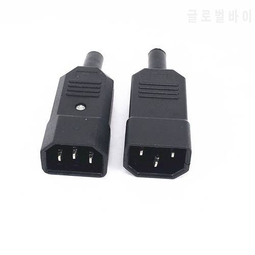 AC Power Plug 250V IEC 320 C14 3 Pin Male Plug Power Adapter